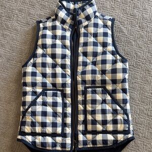 J. Crew Navy and White Checkered Vest